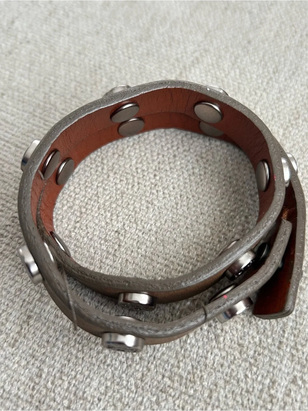 Tory Burch Brown Leather Wrap Bracelet